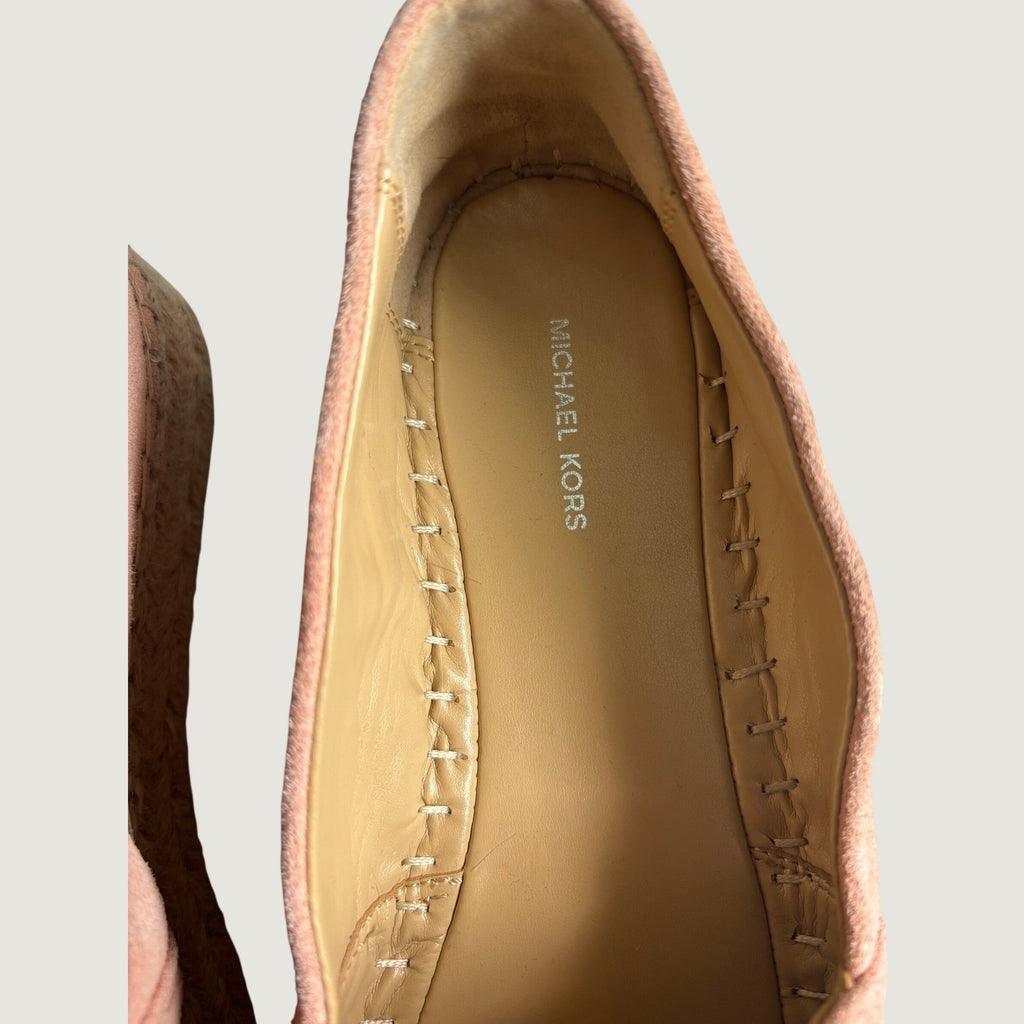 Michael Kors Kendrick Blush Pink Suede Platform Espadrille Size 9.5