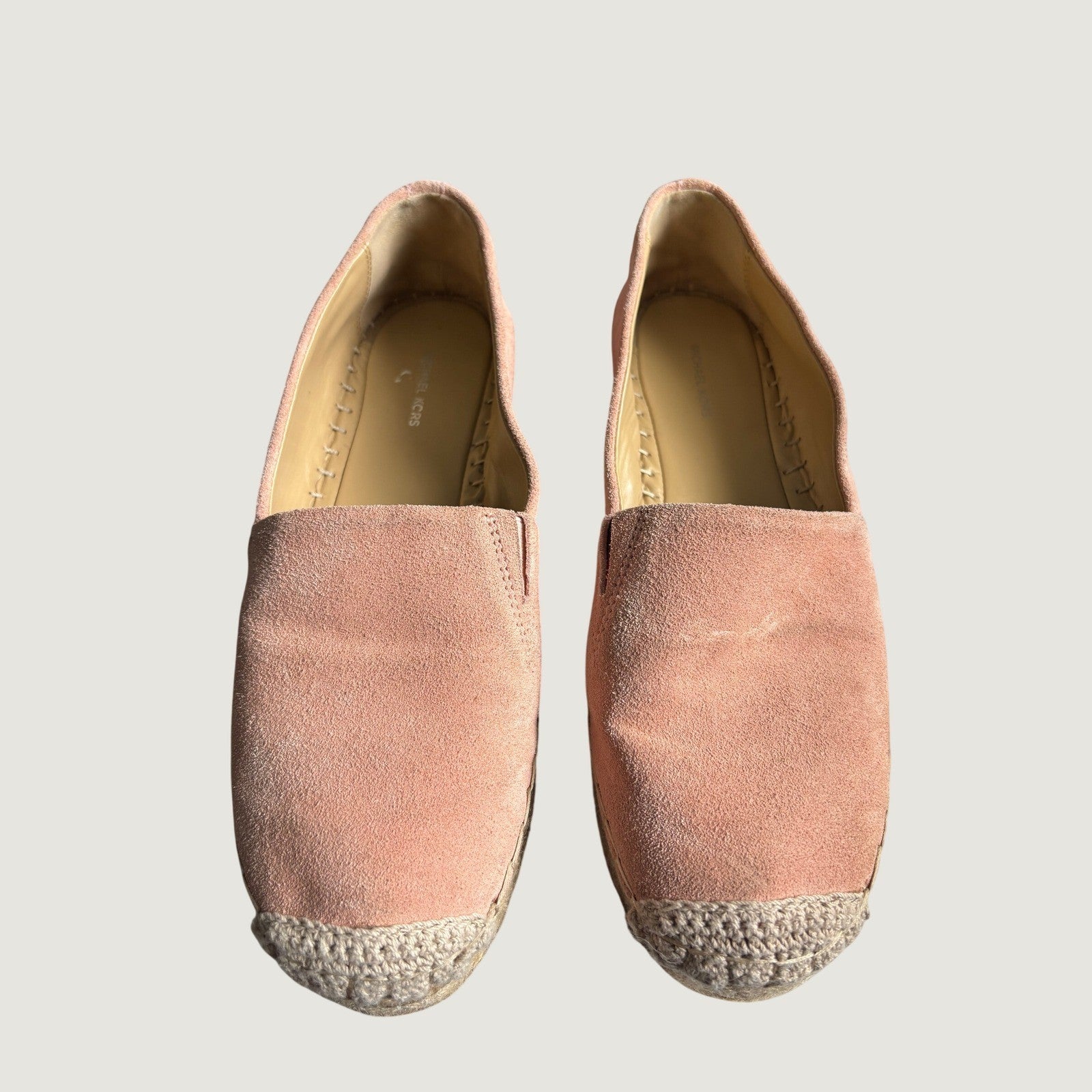 Michael Kors Kendrick Blush Pink Suede Platform Espadrille Size 9.5