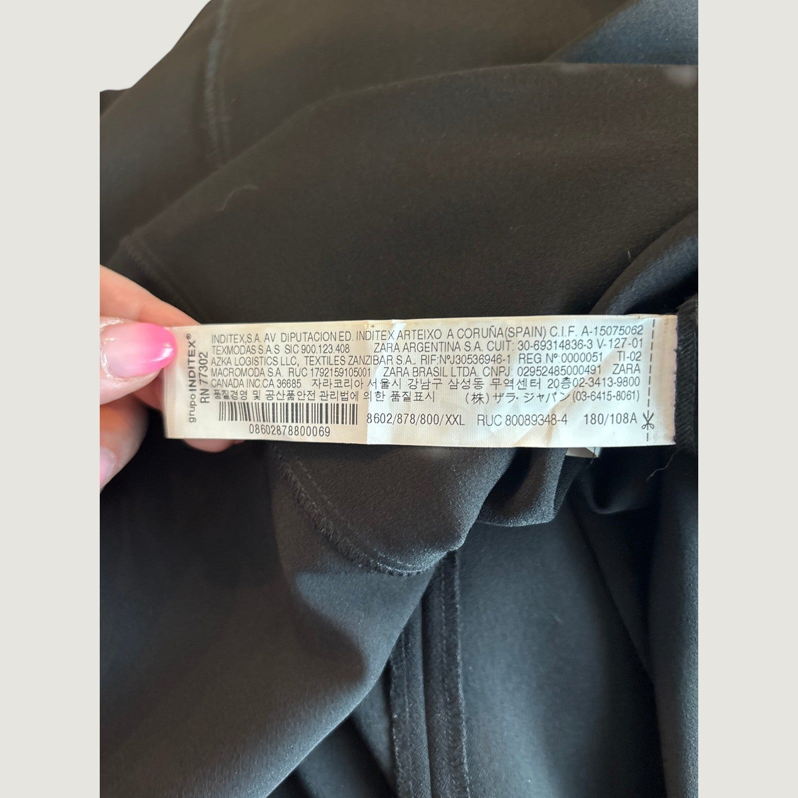 Zara Woman Black Short Sleeve Belted Midi Dress XXL 8602/878/800/XXL