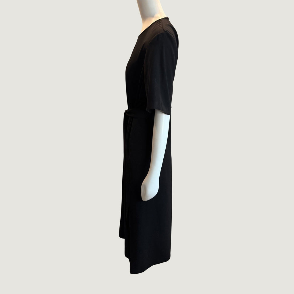 Zara Woman Black Short Sleeve Belted Midi Dress XXL 8602/878/800/XXL