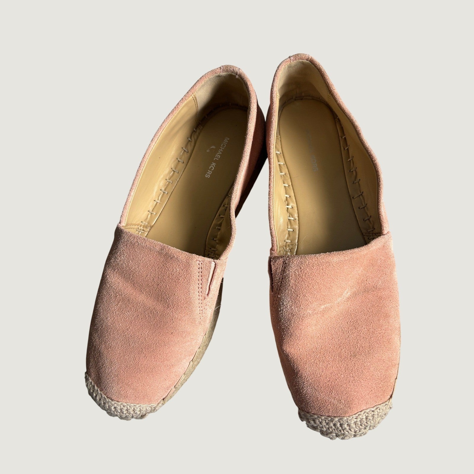 Michael Kors Kendrick Blush Pink Suede Platform Espadrille Size 9.5