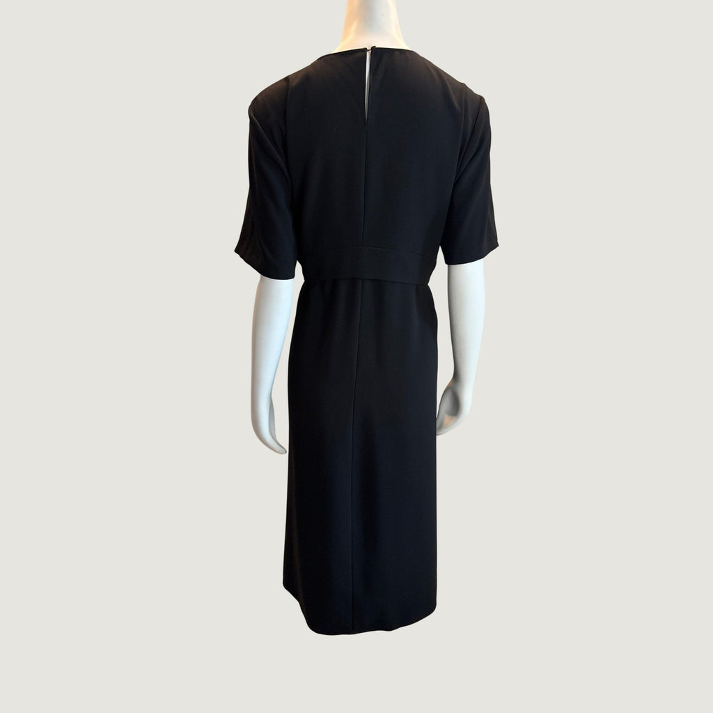 Zara Woman Black Short Sleeve Belted Midi Dress XXL 8602/878/800/XXL