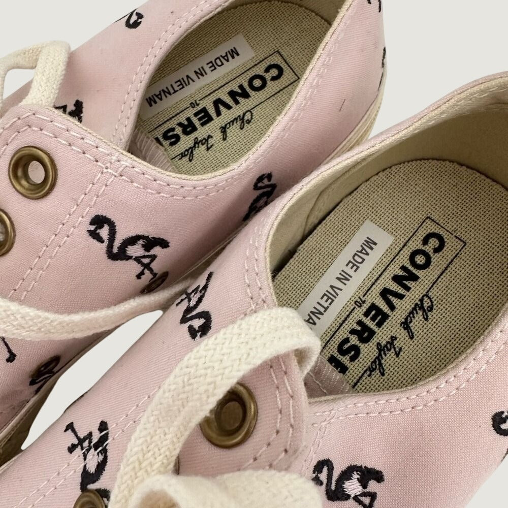 Converse Chuck 70 Ox Pink Flamingo Embroidered Low Top Sneakers Mens 9 160501C