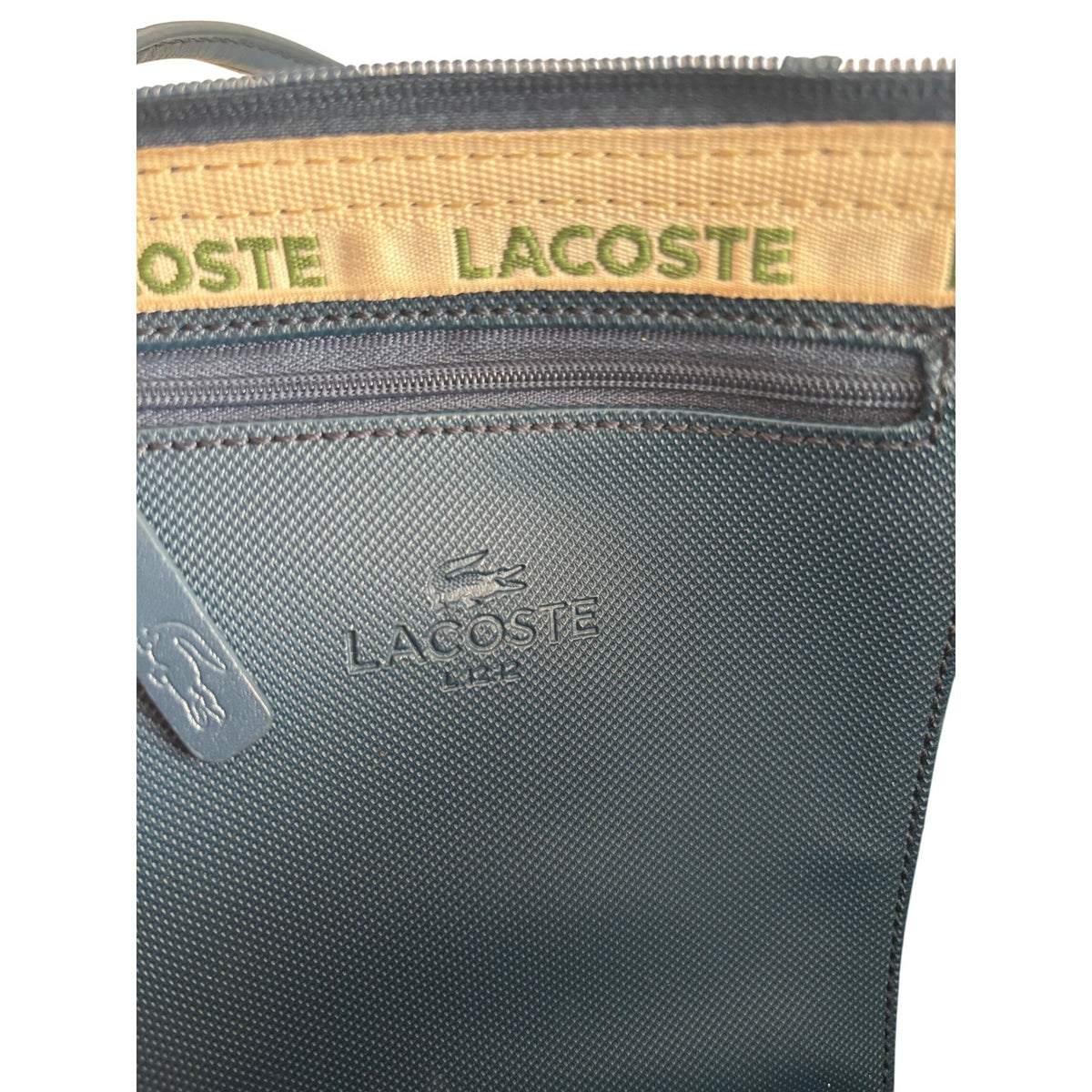 Lacoste L.12.12 Concept Large Zip Tote Bag Navy Blue Pique PVC NF1888PO