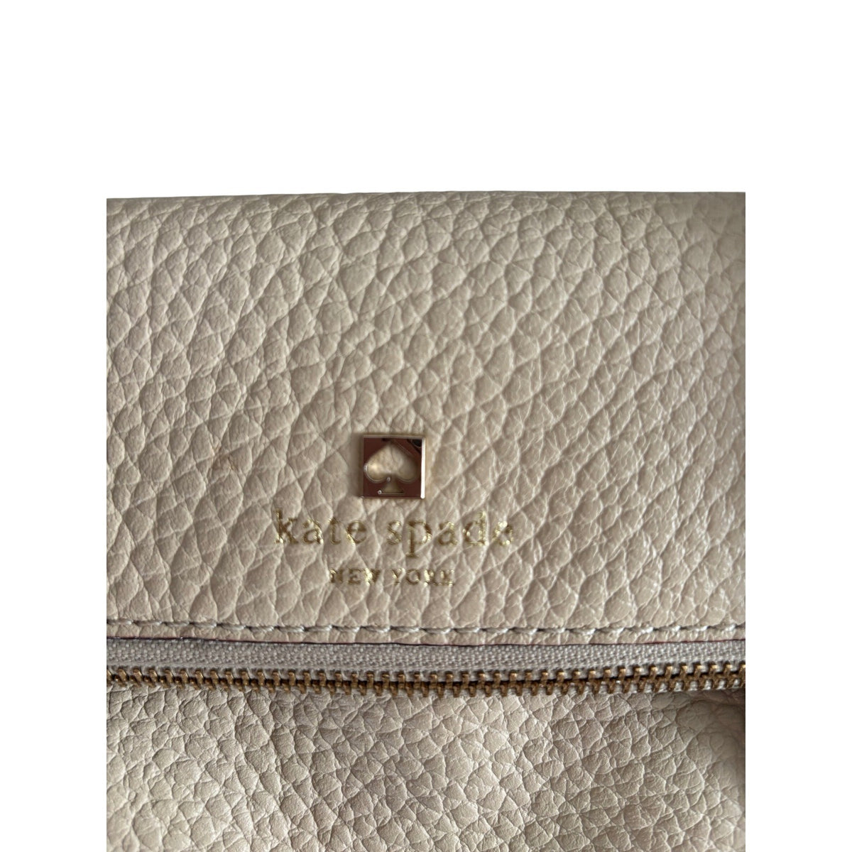 Kate Spade New York Pebbled Leather Colorblock Satchel Cream Black Tassel Bag
