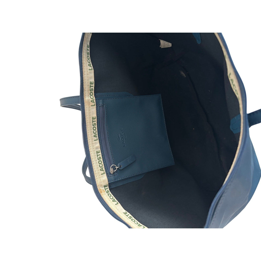 Lacoste L.12.12 Concept Large Zip Tote Bag Navy Blue Pique PVC NF1888PO
