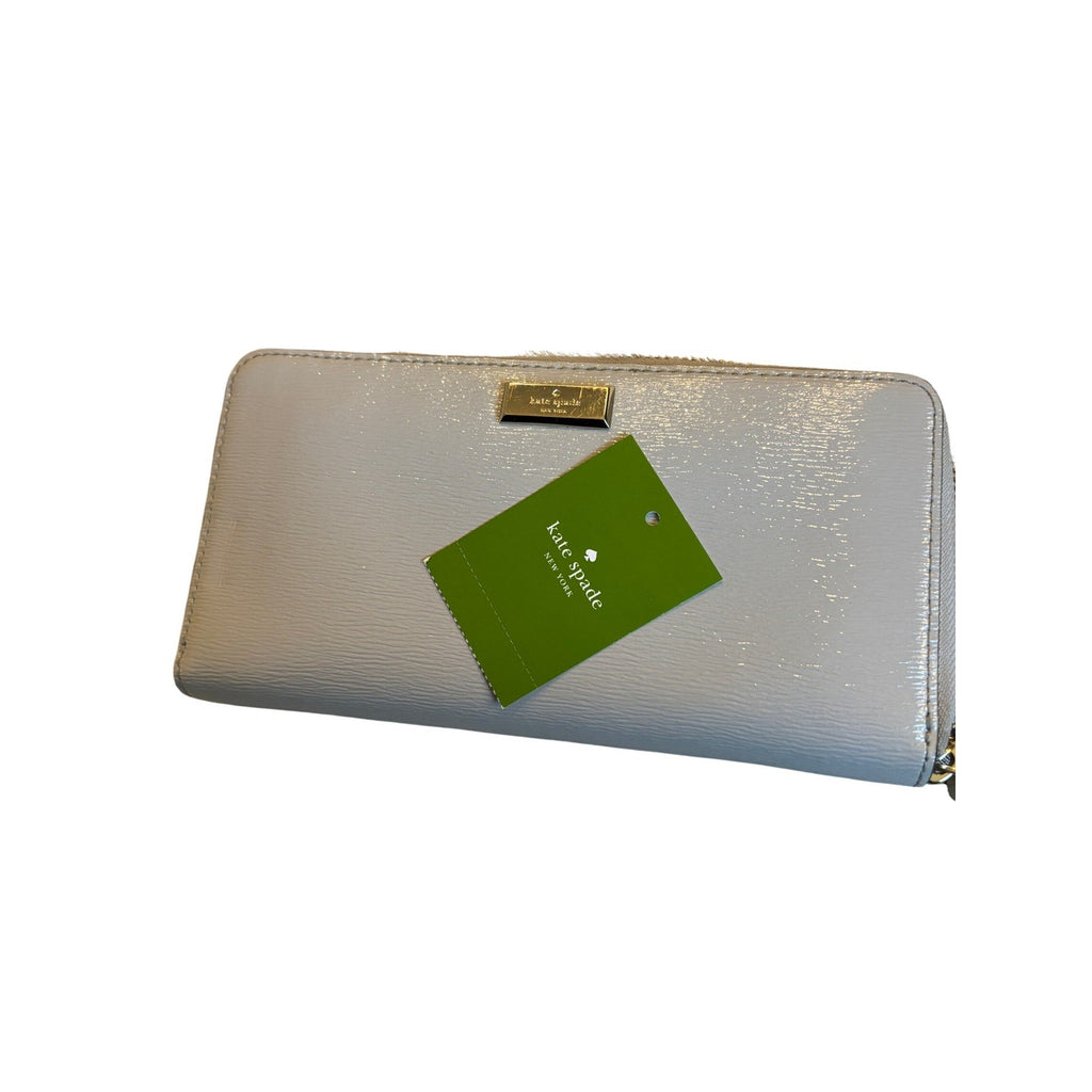Kate Spade Neda Laurel Way Zip Around Wallet Grey Patent Leather WLRU2365