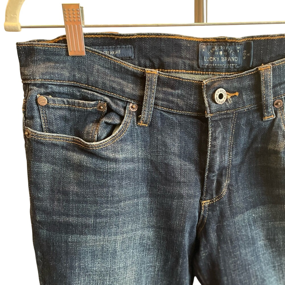 Lucky Brand Women Straight Leg Dark Wash Denim Jeans Size W28 Size 6