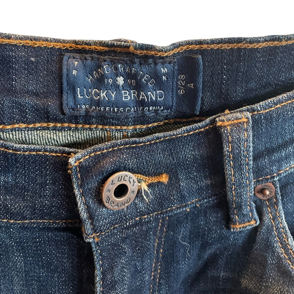 Lucky Brand Women Straight Leg Dark Wash Denim Jeans Size W28 Size 6