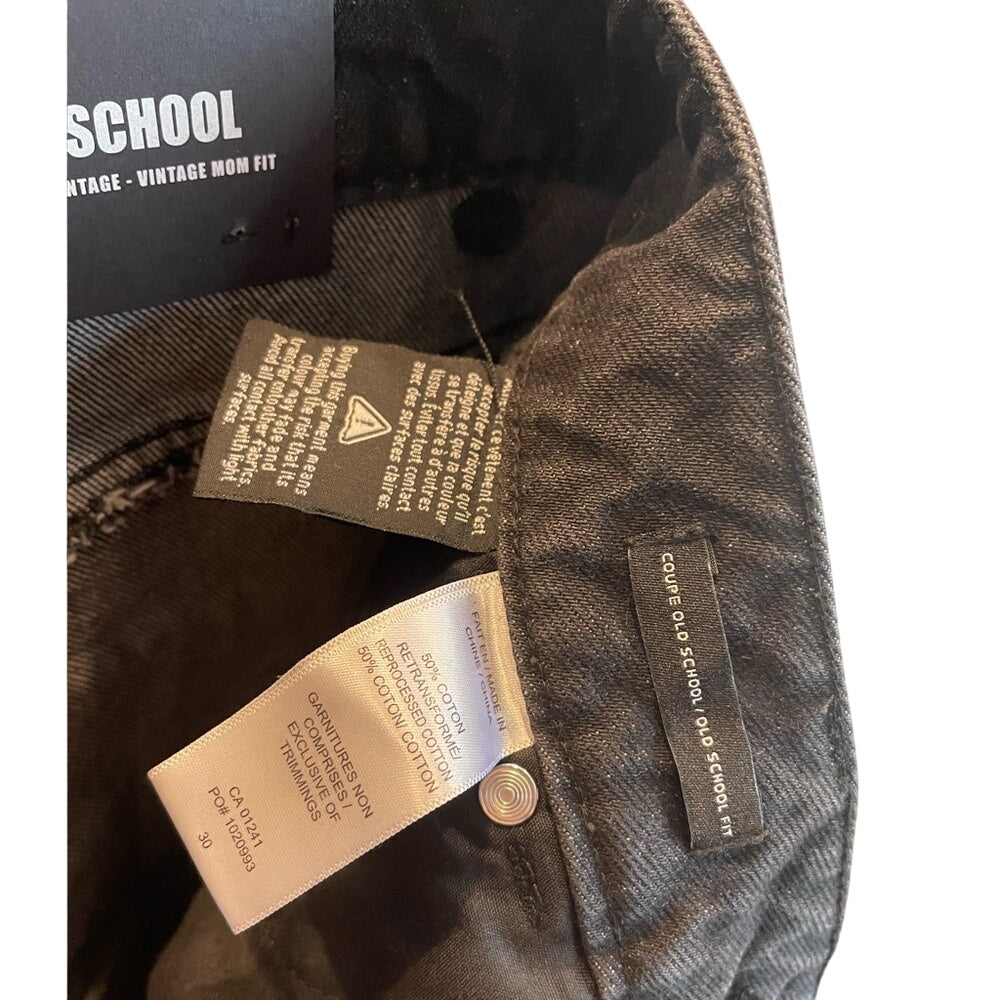 TWIK Old School Vintage Mom Fit Jeans Black Wash Size 30