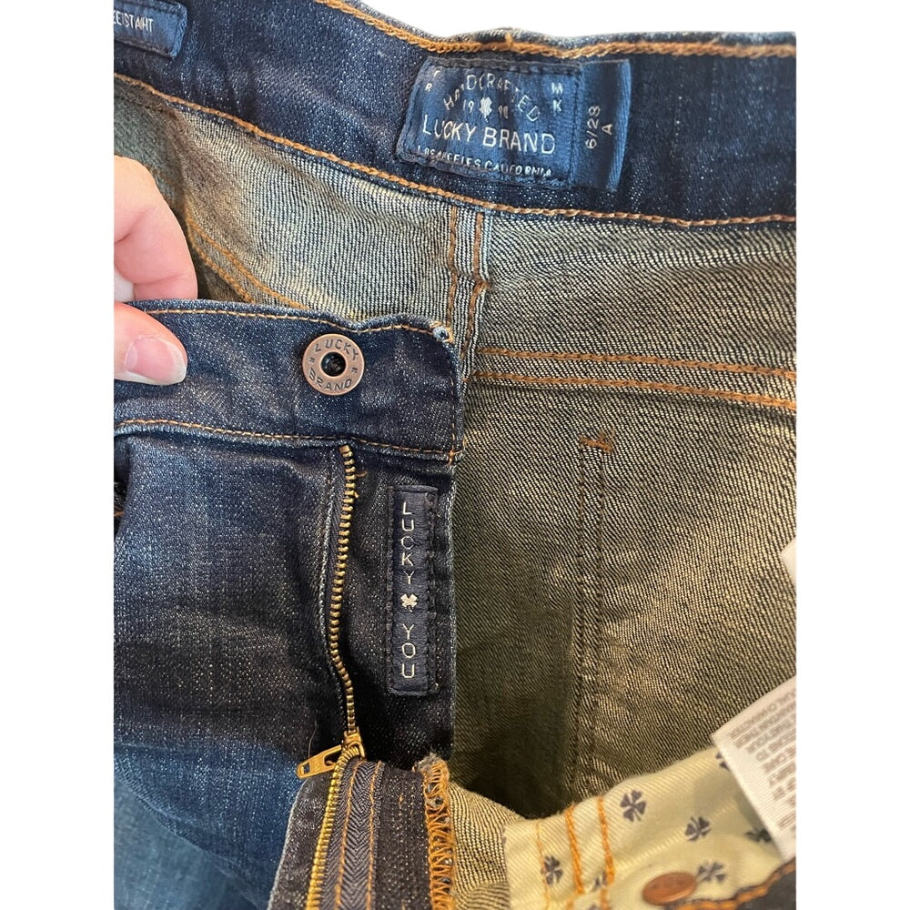 Lucky Brand Women Straight Leg Dark Wash Denim Jeans Size W28 Size 6