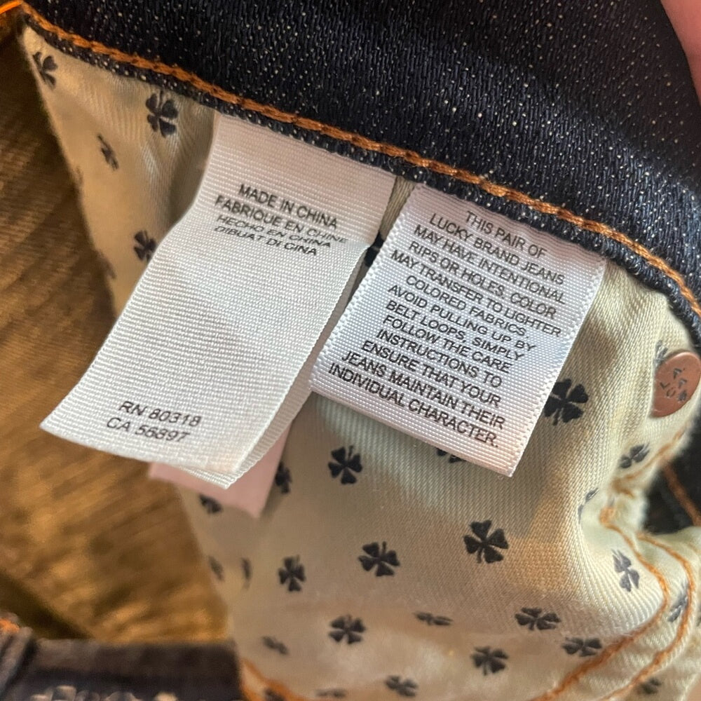 Lucky Brand Women Straight Leg Dark Wash Denim Jeans Size W28 Size 6