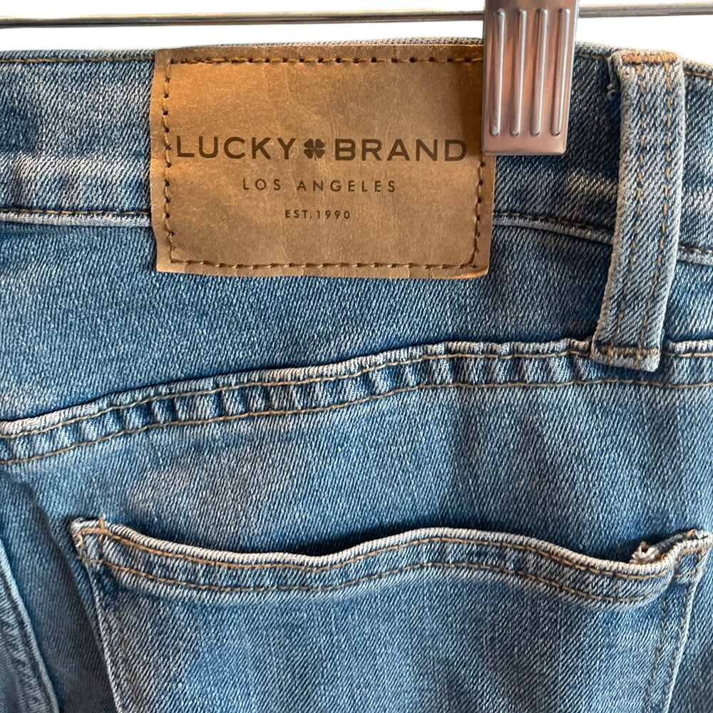 Lucky Brand Ava Mid Rise Bootcut Jeans Distressed Light Wash Size 4 27