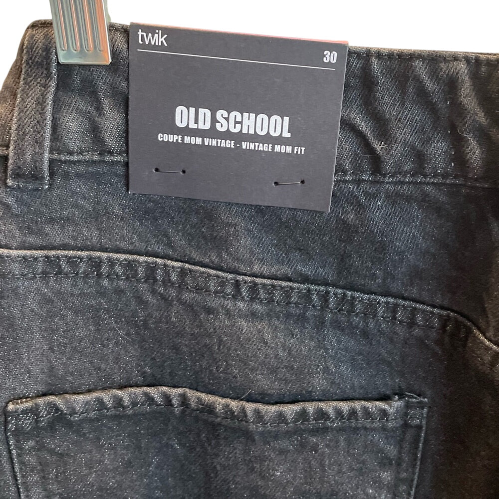 TWIK Old School Vintage Mom Fit Jeans Black Wash Size 30