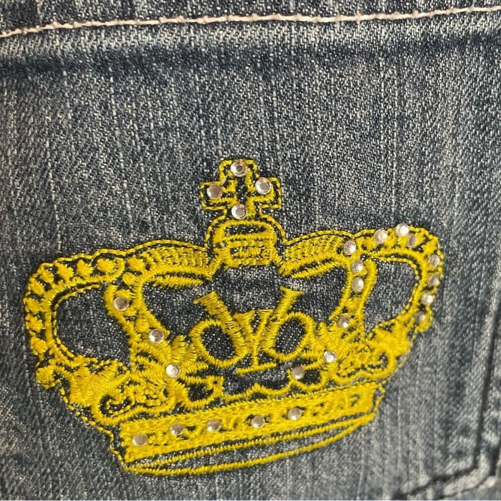 Victoria Beckham x Rock Republic Jeans Rhinestone Crown Embellished Bootcut Sz 30