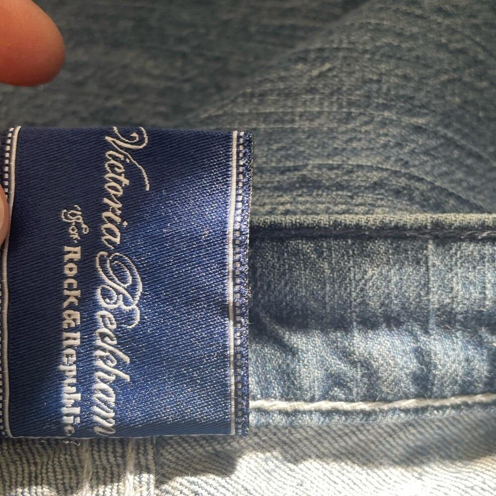 Victoria Beckham x Rock Republic Jeans Rhinestone Crown Embellished Bootcut Sz 30