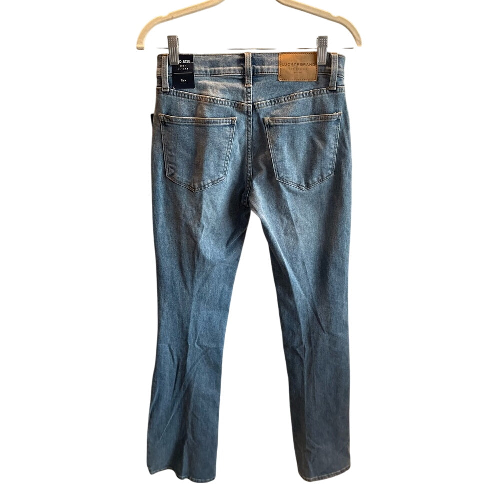 Lucky Brand Ava Mid Rise Bootcut Jeans Distressed Light Wash Size 4 27